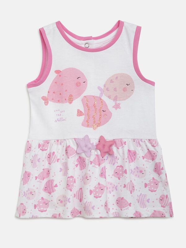 Sleeveless Dress - Fish Print image number null